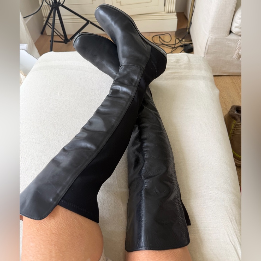 Revolve NWT Pura López Above Knee with hidden wedge Boots Sexy Fits 8.5 to 9 - Picture 3 of 15